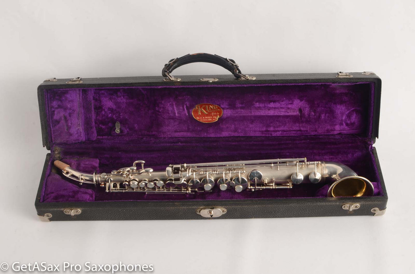 King Saxello Soprano Tipped Bell Bent Neck Near Pristine Silver Plate