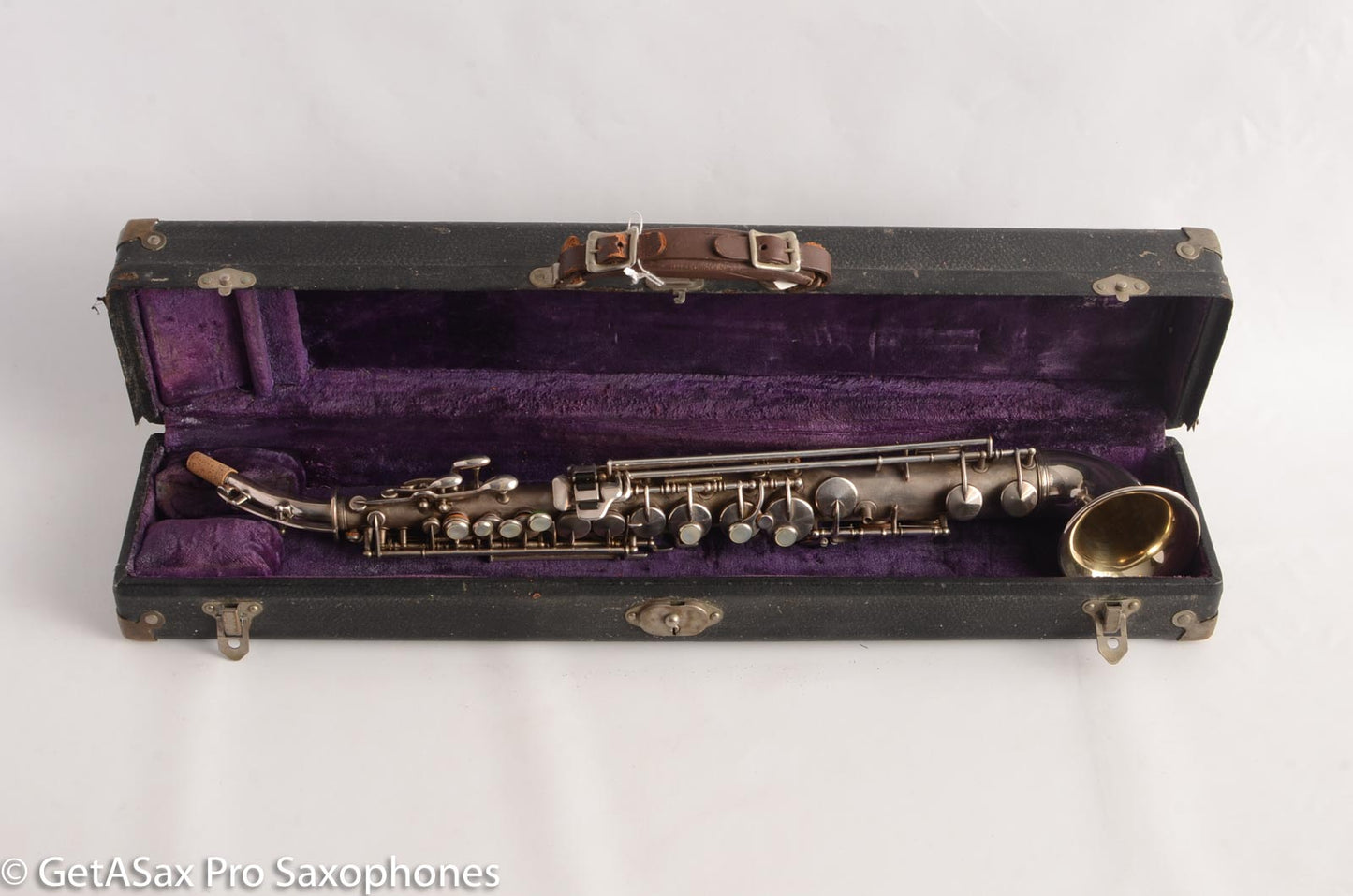 King Saxello Soprano Saxophone Original Silver Plate Playable 68745