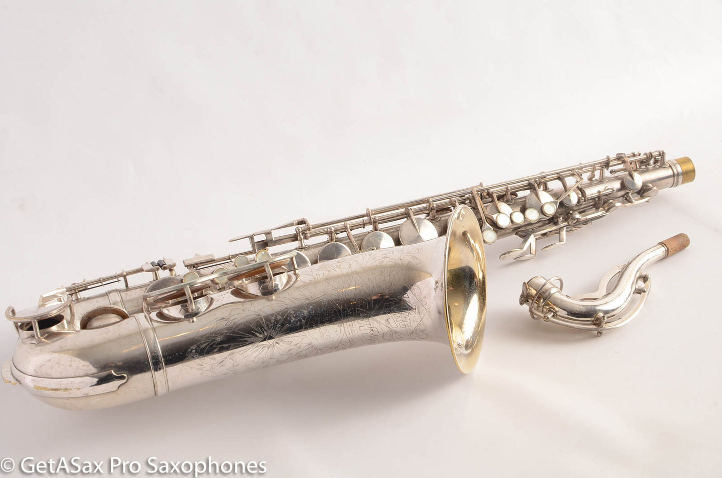 King Zephyr Tenor Saxophone Original Silver Plate Excellent Condition 202108