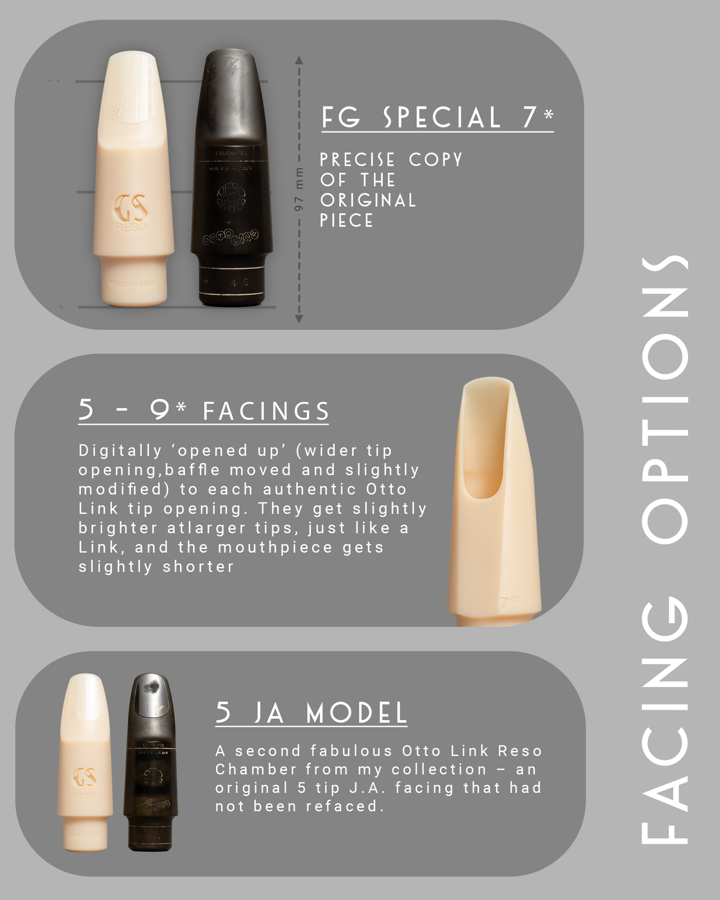 GS RESO Tenor Saxophone Mouthpiece - Dark, Spread, Lush