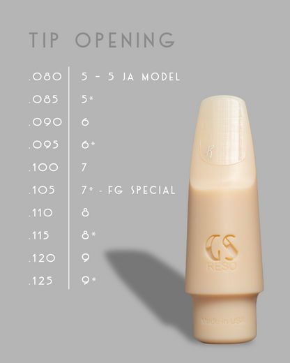 GS RESO Tenor Saxophone Mouthpiece - Dark, Spread, Lush