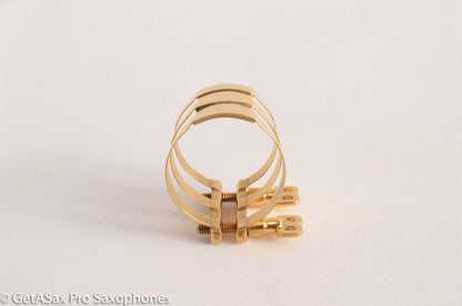 Brilhart BB Screws Tenor Three Band Ligature Rare! Fresh Gold Plate