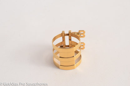 Brilhart BB Screws Tenor Three Band Ligature Rare! Fresh Gold Plate