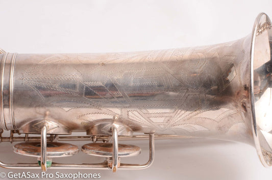 Buescher Aristocrat Series 1 Alto Original Silver 280237 01 Neck Old Pads