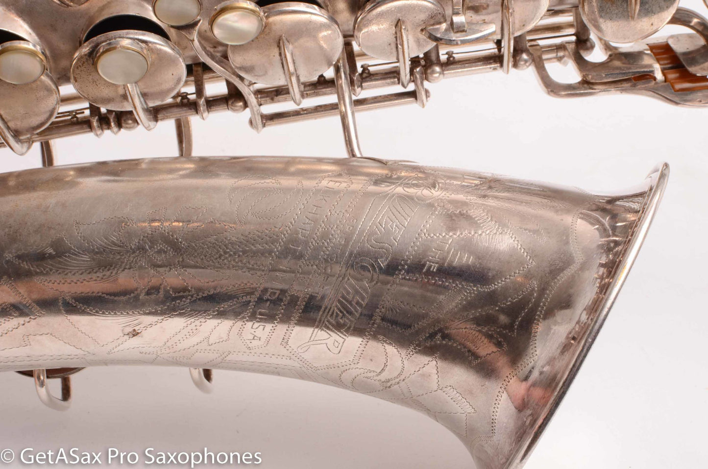 Buescher Aristocrat Series 1 Alto Original Silver 280237 01 Neck Old Pads