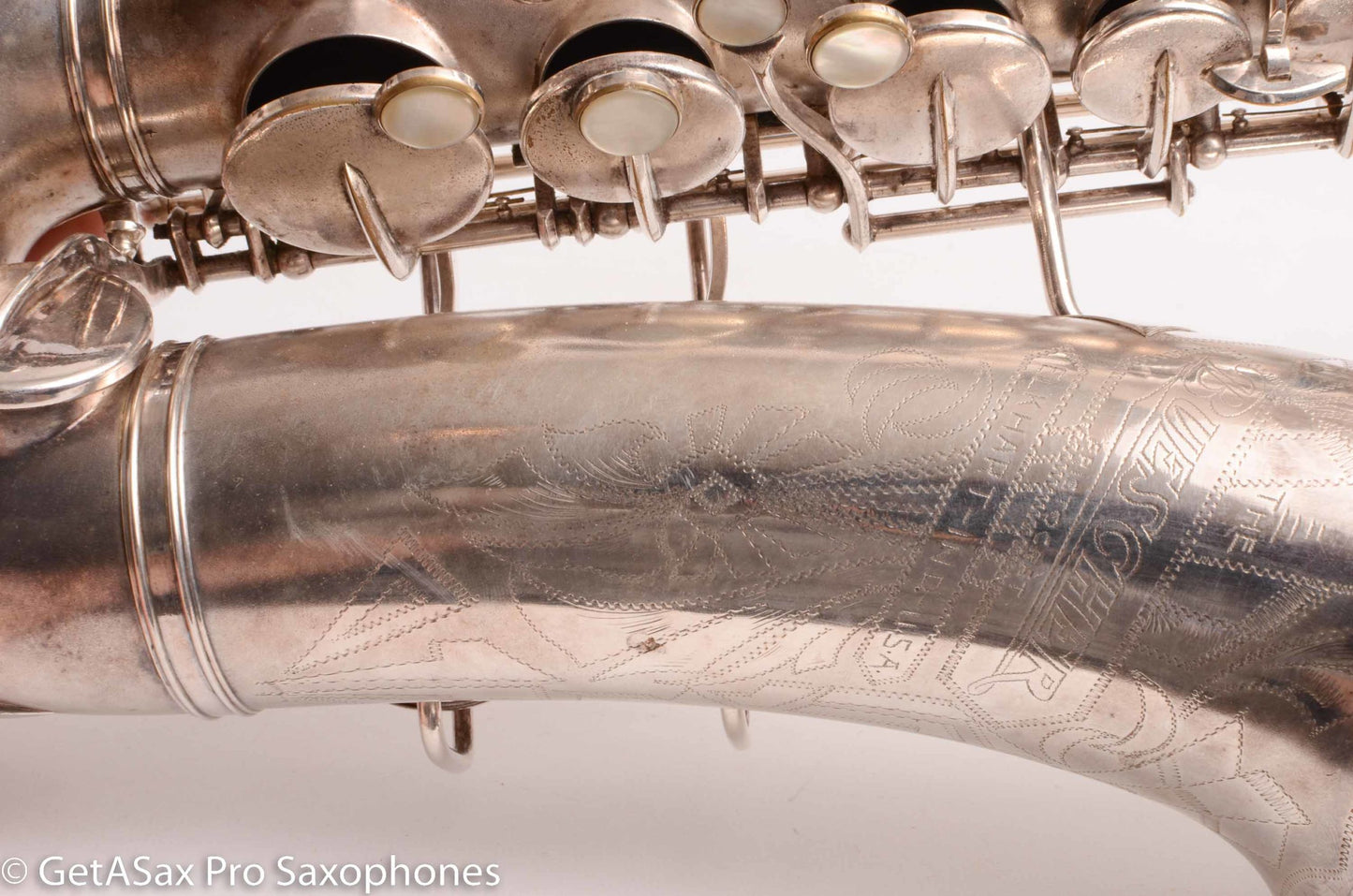 Buescher Aristocrat Series 1 Alto Original Silver 280237 01 Neck Old Pads