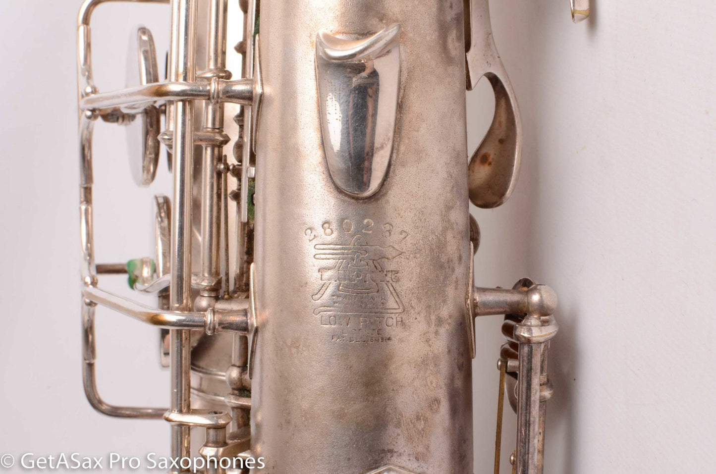 Buescher Aristocrat Series 1 Alto Original Silver 280237 01 Neck Old Pads