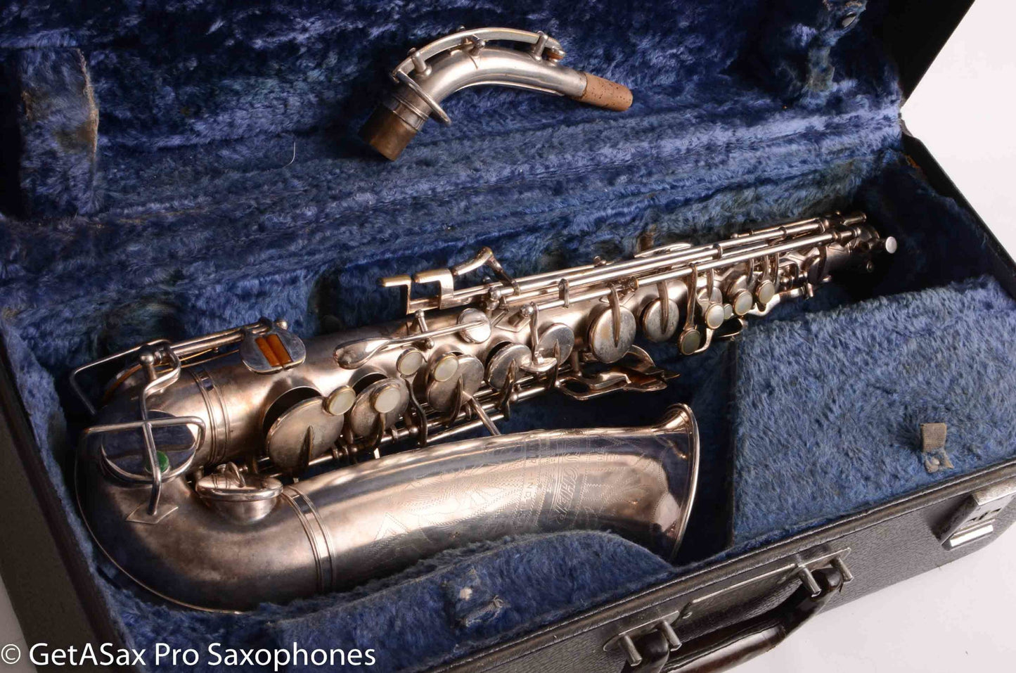 Buescher Aristocrat Series 1 Alto Original Silver 280237 01 Neck Old Pads