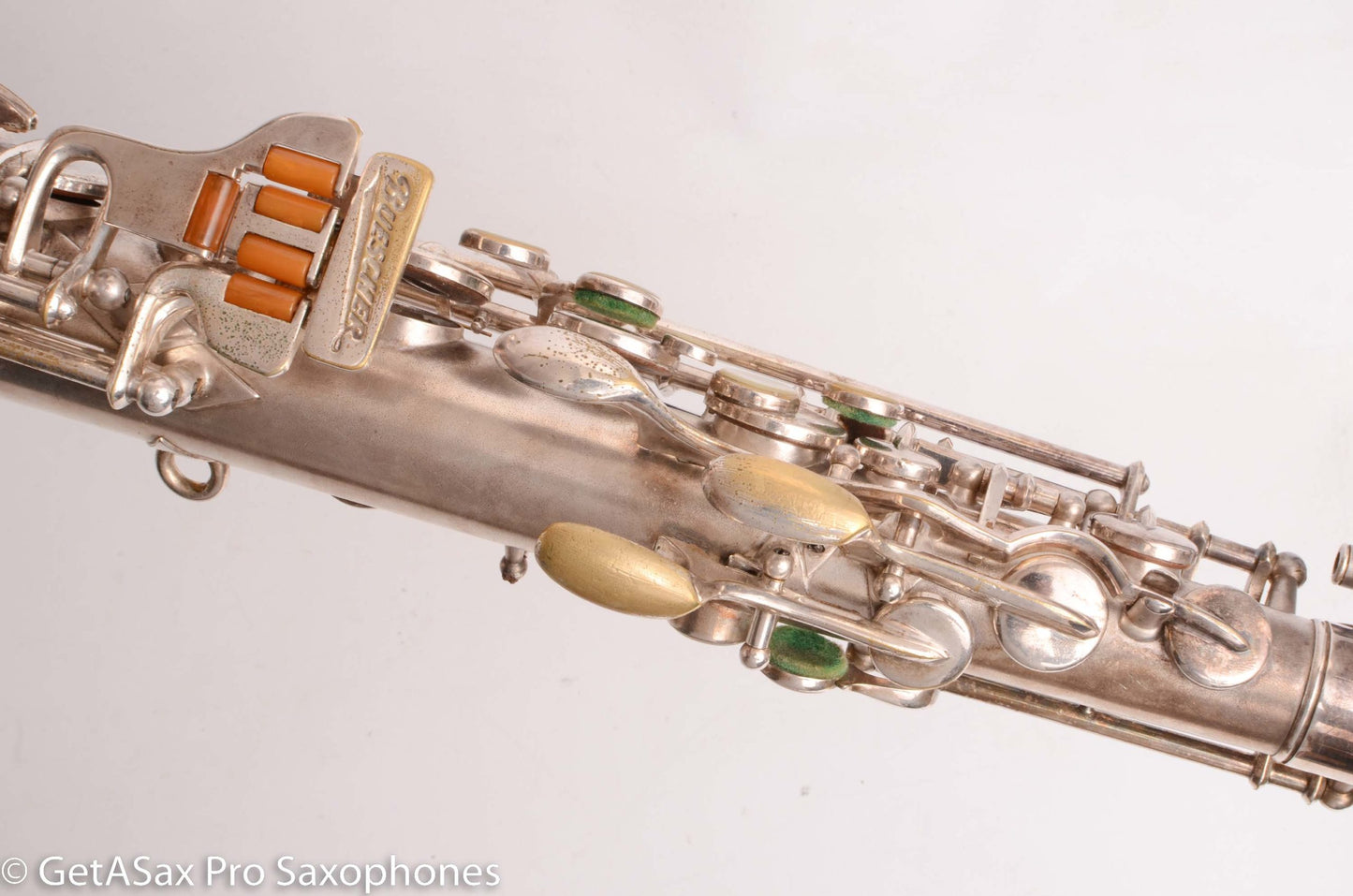 Buescher Aristocrat Series 1 Alto Original Silver 280237 01 Neck Old Pads
