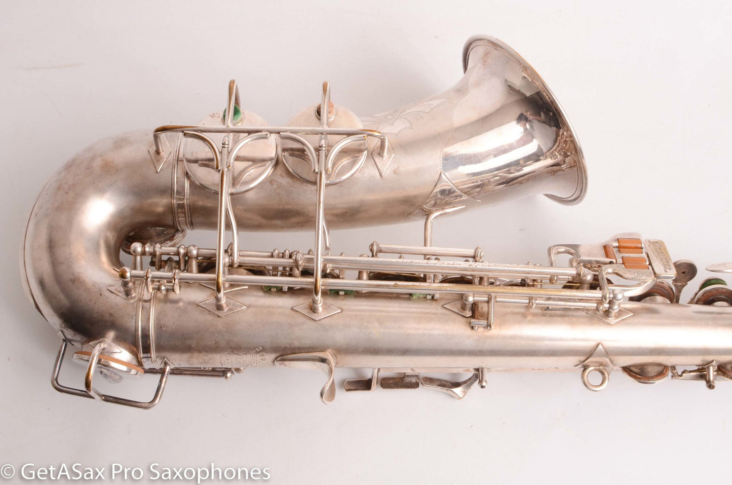 Buescher Aristocrat Series 1 Alto Original Silver 280237 01 Neck Old Pads