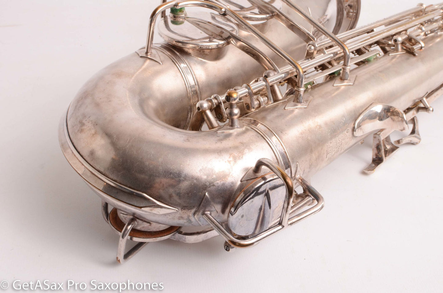 Buescher Aristocrat Series 1 Alto Original Silver 280237 01 Neck Old Pads