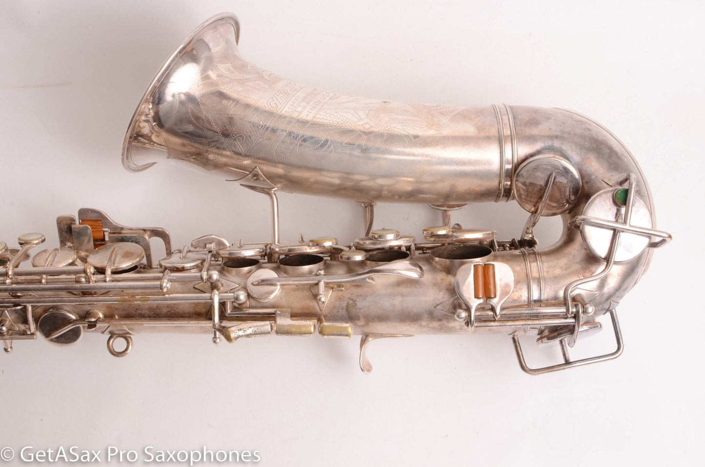 Buescher Aristocrat Series 1 Alto Original Silver 280237 01 Neck Old Pads