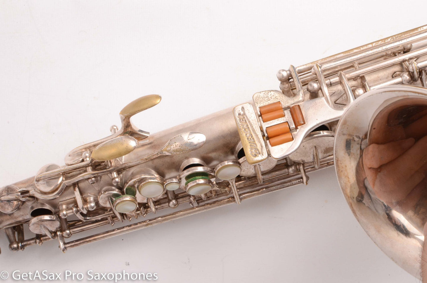 Buescher Aristocrat Series 1 Alto Original Silver 280237 01 Neck Old Pads