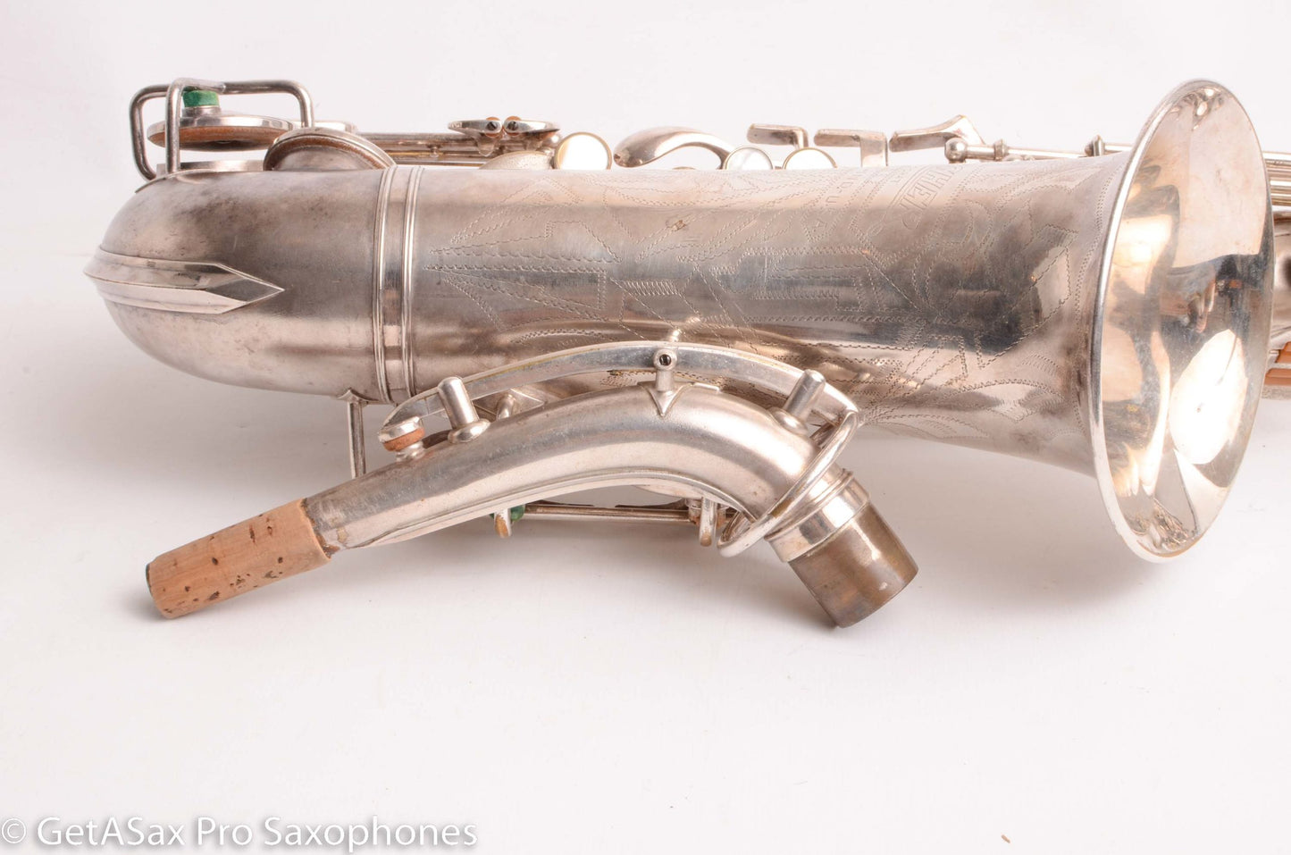 Buescher Aristocrat Series 1 Alto Original Silver 280237 01 Neck Old Pads