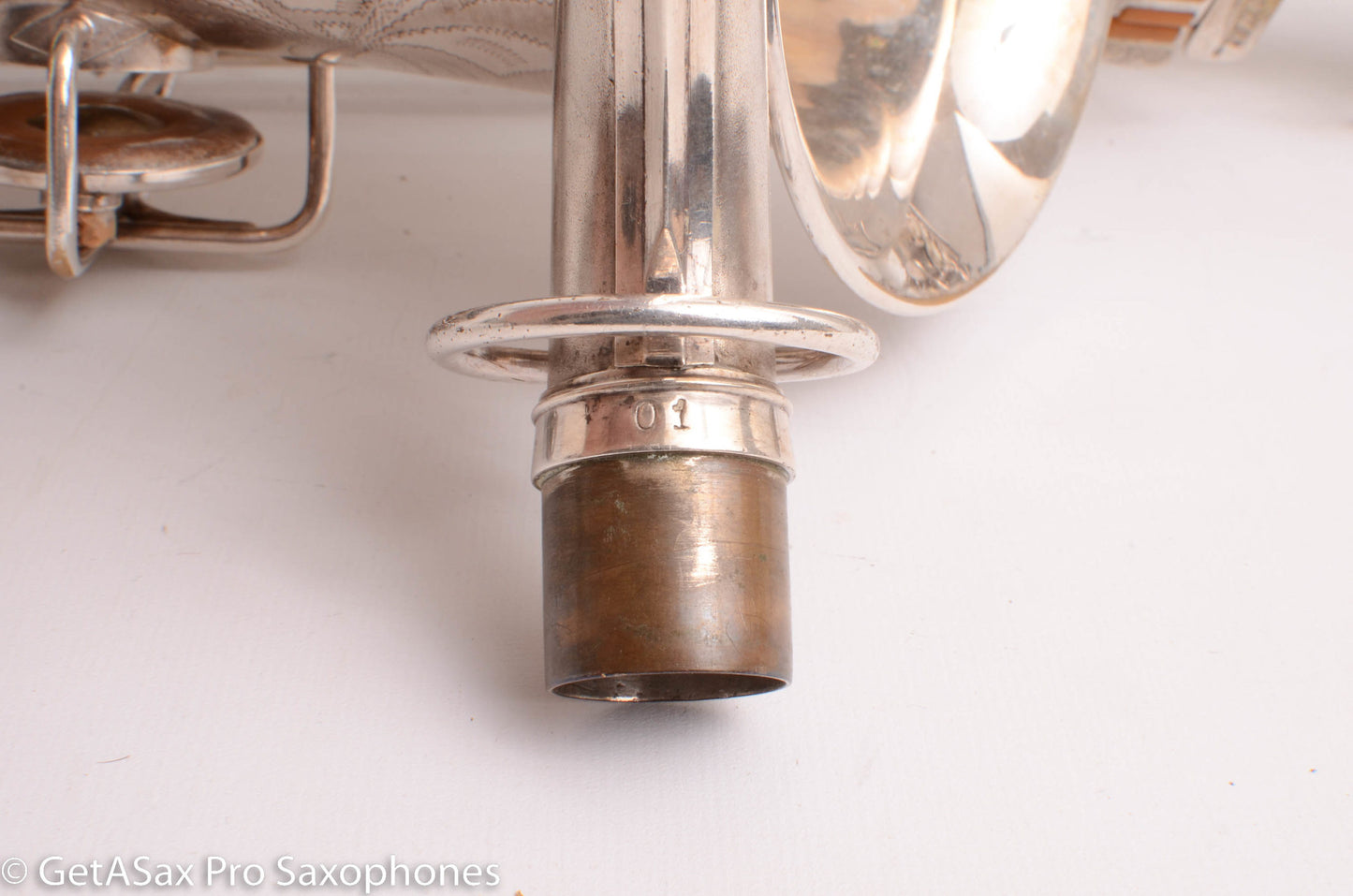 Buescher Aristocrat Series 1 Alto Original Silver 280237 01 Neck Old Pads