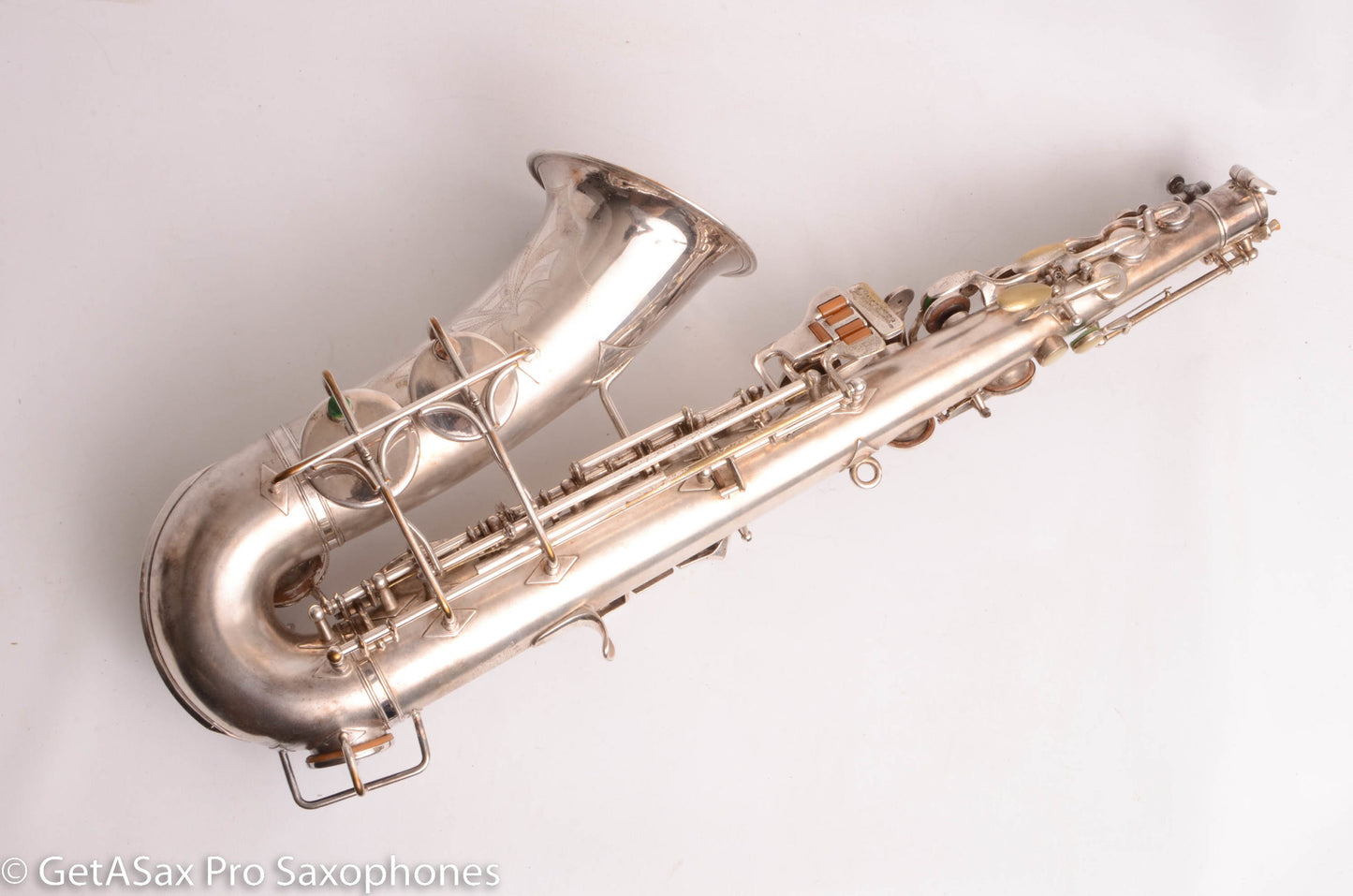 Buescher Aristocrat Series 1 Alto Original Silver 280237 01 Neck Old Pads