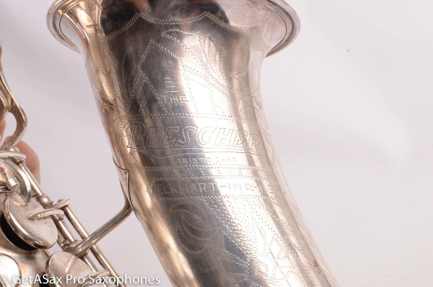 Buescher Aristocrat Series 1 Alto Original Silver 280237 01 Neck Old Pads