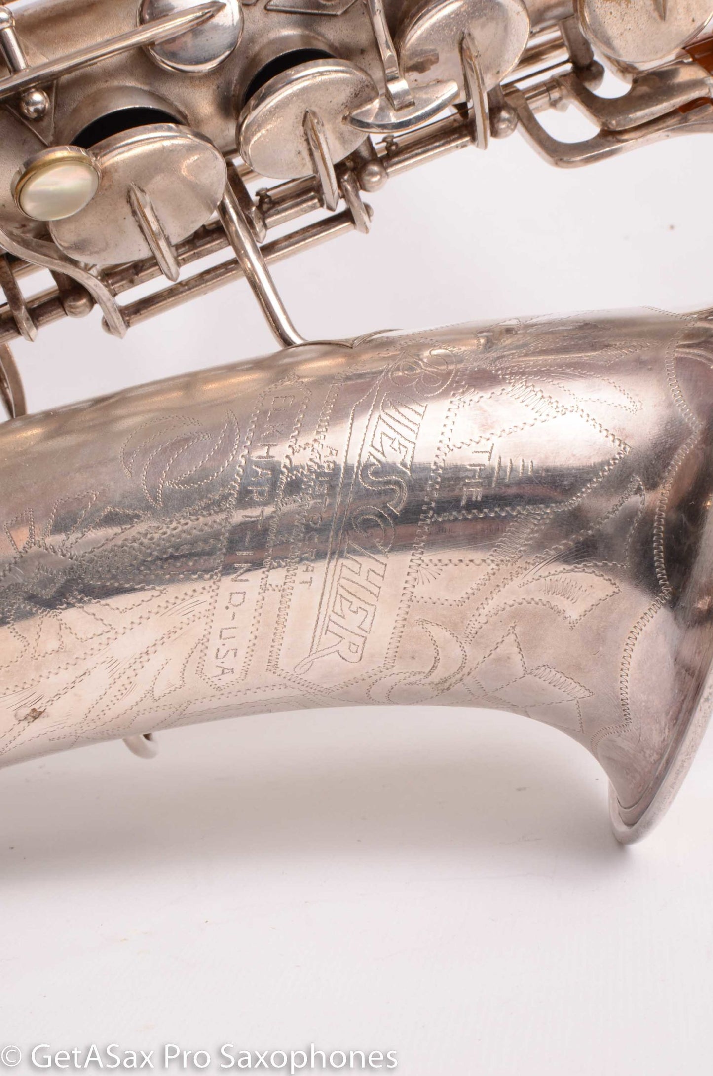 Buescher Aristocrat Series 1 Alto Original Silver 280237 01 Neck Old Pads