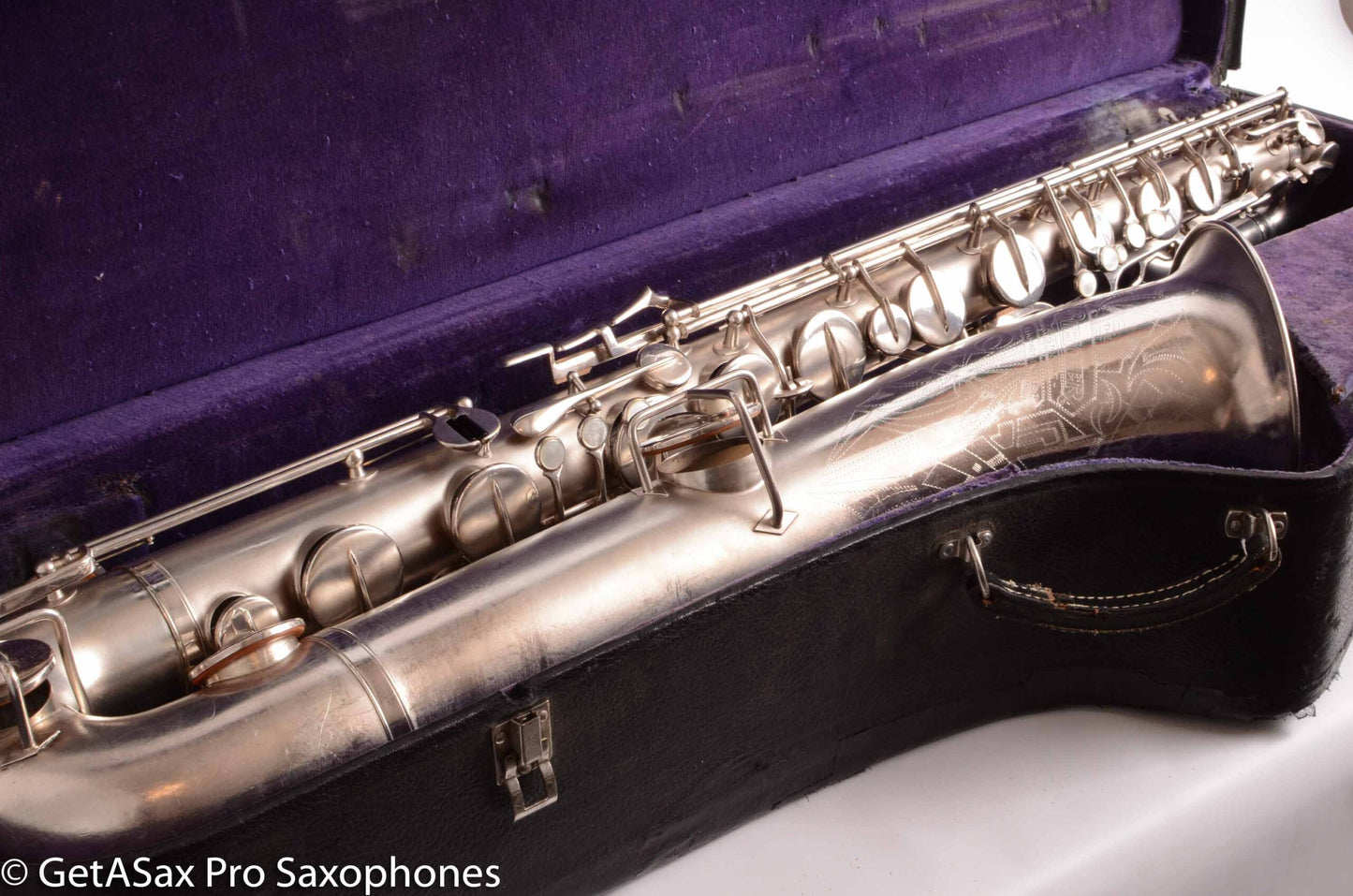 Buescher Aristocrat Series 1 Deco Engraved Silver Baritone Small Bell Fantastic 273737