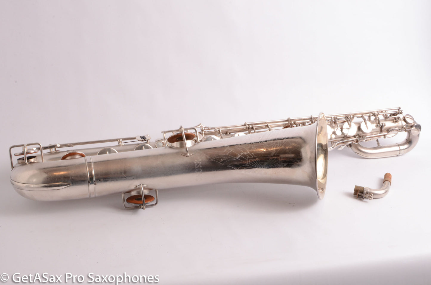 Buescher Aristocrat Series 1 Deco Engraved Silver Baritone Small Bell Fantastic 273737