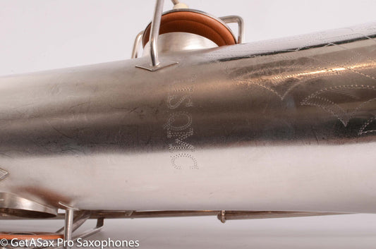 Buescher Aristocrat Series 1 Deco Engraved Silver Baritone Small Bell Fantastic 273737