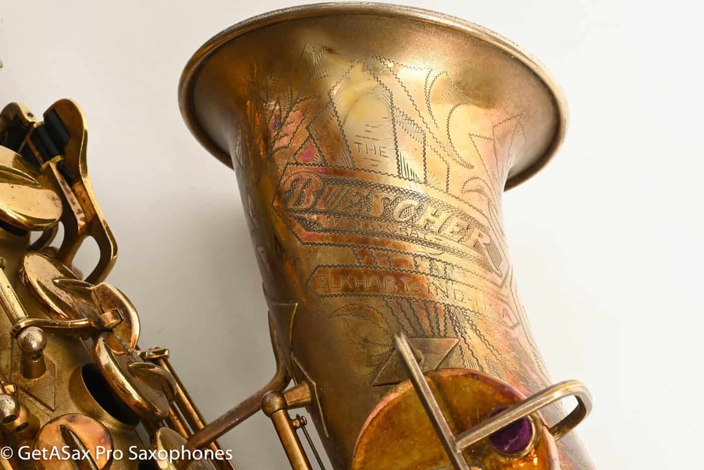 Buescher New Aristocrat Original GOLD Plate DOG Portrait Rascher Serial Amazing Player! 267734