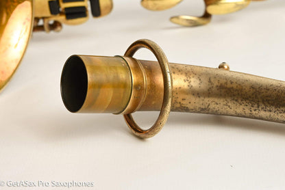 Buescher New Aristocrat Original GOLD Plate DOG Portrait Rascher Serial Amazing Player! 267734