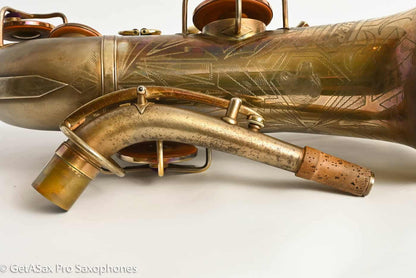 Buescher New Aristocrat Original GOLD Plate DOG Portrait Rascher Serial Amazing Player! 267734