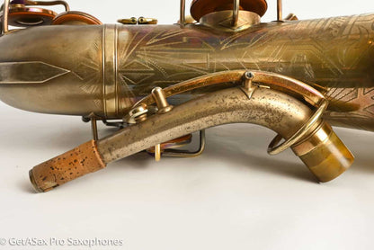 Buescher New Aristocrat Original GOLD Plate DOG Portrait Rascher Serial Amazing Player! 267734