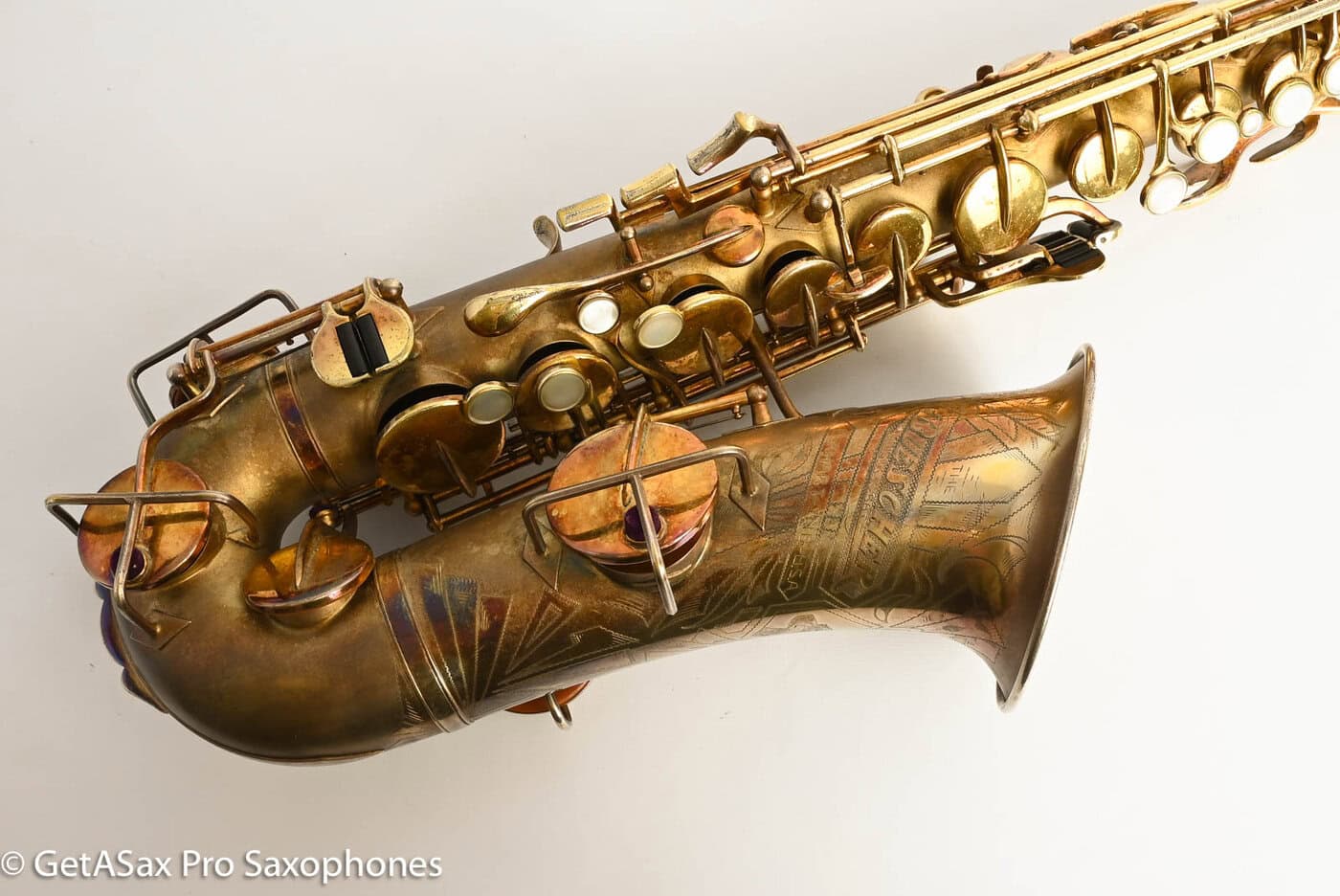 Buescher New Aristocrat Original GOLD Plate DOG Portrait Rascher Serial Amazing Player! 267734