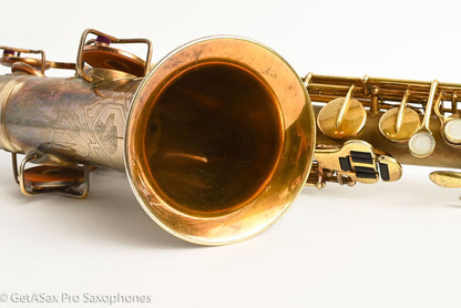 Buescher New Aristocrat Original GOLD Plate DOG Portrait Rascher Serial Amazing Player! 267734