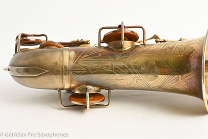 Buescher New Aristocrat Original GOLD Plate DOG Portrait Rascher Serial Amazing Player! 267734