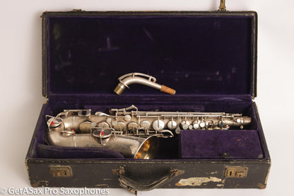 Buescher New Aristocrat Alto Rascher Serial Original Silver Plate Old Pads 265024