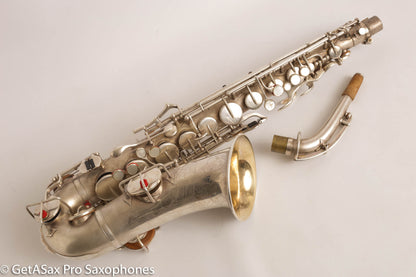 Buescher New Aristocrat Alto Rascher Serial Original Silver Plate Old Pads 265024