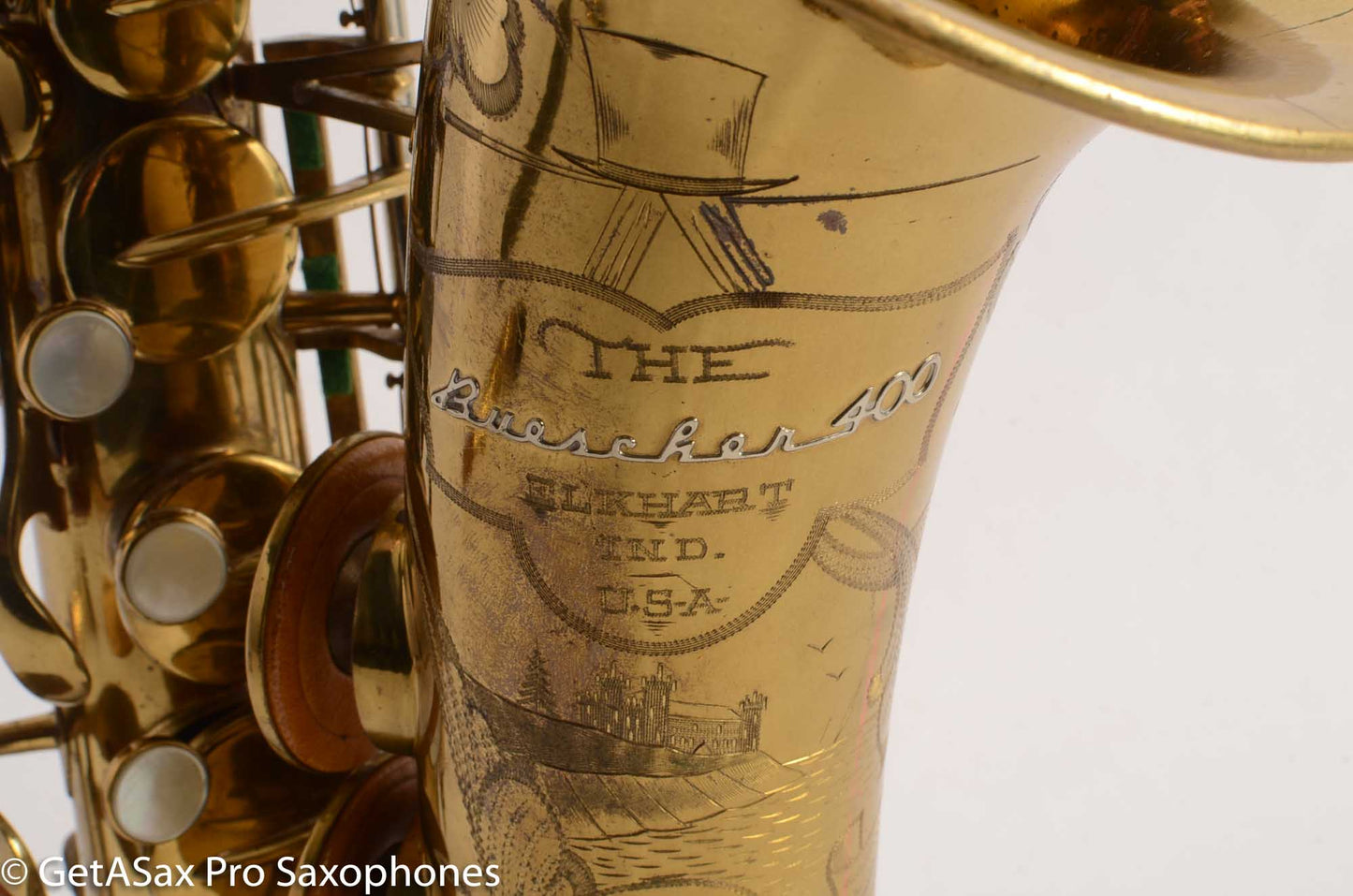 Buescher Top Hat and Cane Alto Saxophone Super 400 Excellent Condition 317532