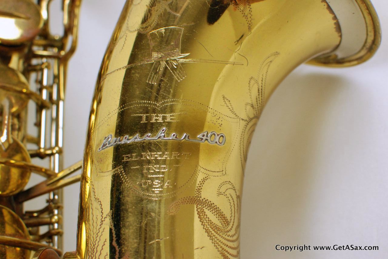 Buescher Tenor Saxophone Top Hat and Cane