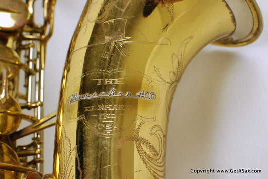 Buescher Tenor Saxophone Top Hat and Cane