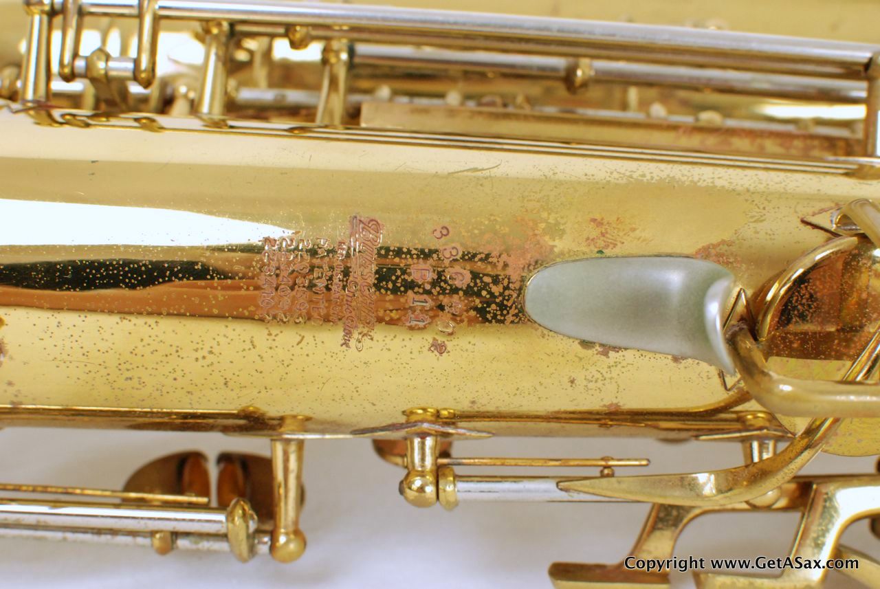 Buescher Tenor Saxophone Top Hat and Cane