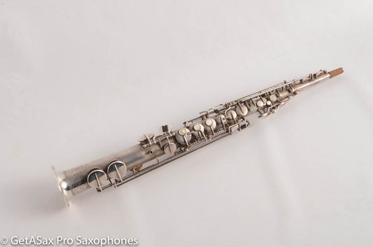 Buescher True Tone Soprano 209k Original Silver Plate old (orig?) pads Great Potential