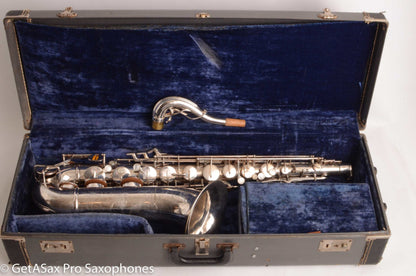 Buescher Top Hat and Cane Tenor Original Silver Plate Super Rare 356387