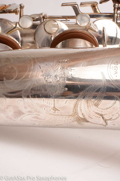 Buescher Top Hat and Cane Tenor Original Silver Plate Super Rare 356387