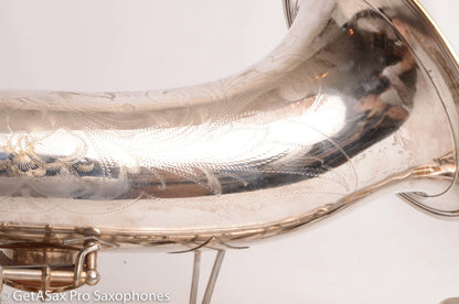 Buescher Top Hat and Cane Tenor Original Silver Plate Super Rare 356387