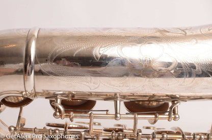 Buescher Top Hat and Cane Tenor Original Silver Plate Super Rare 356387