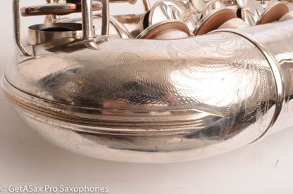 Buescher Top Hat and Cane Tenor Original Silver Plate Super Rare 356387