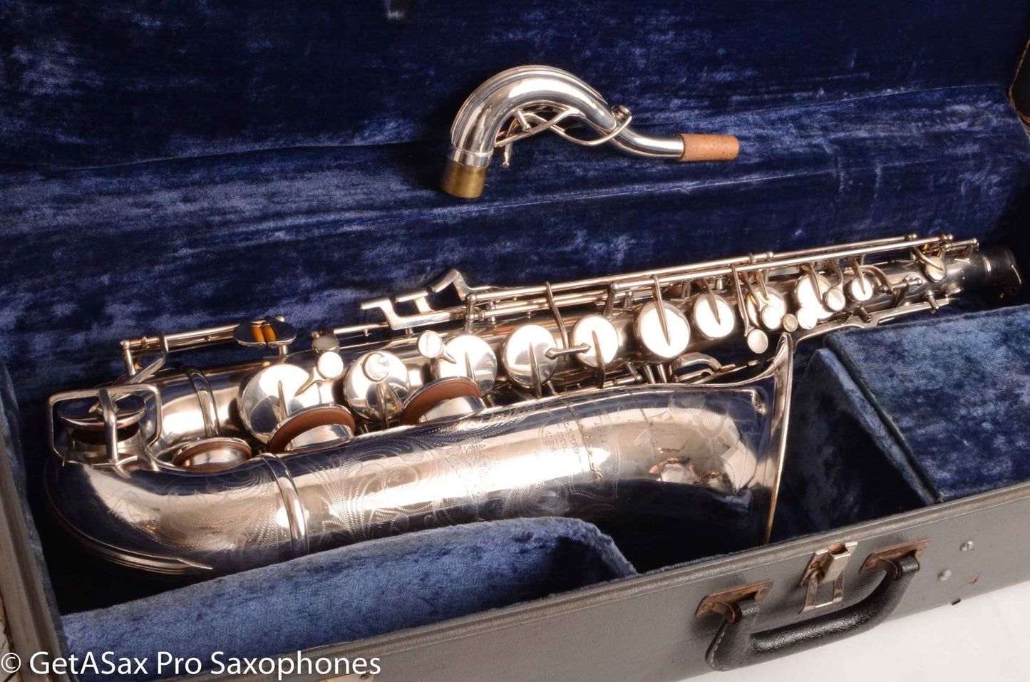 Buescher Top Hat and Cane Tenor Original Silver Plate Super Rare 356387