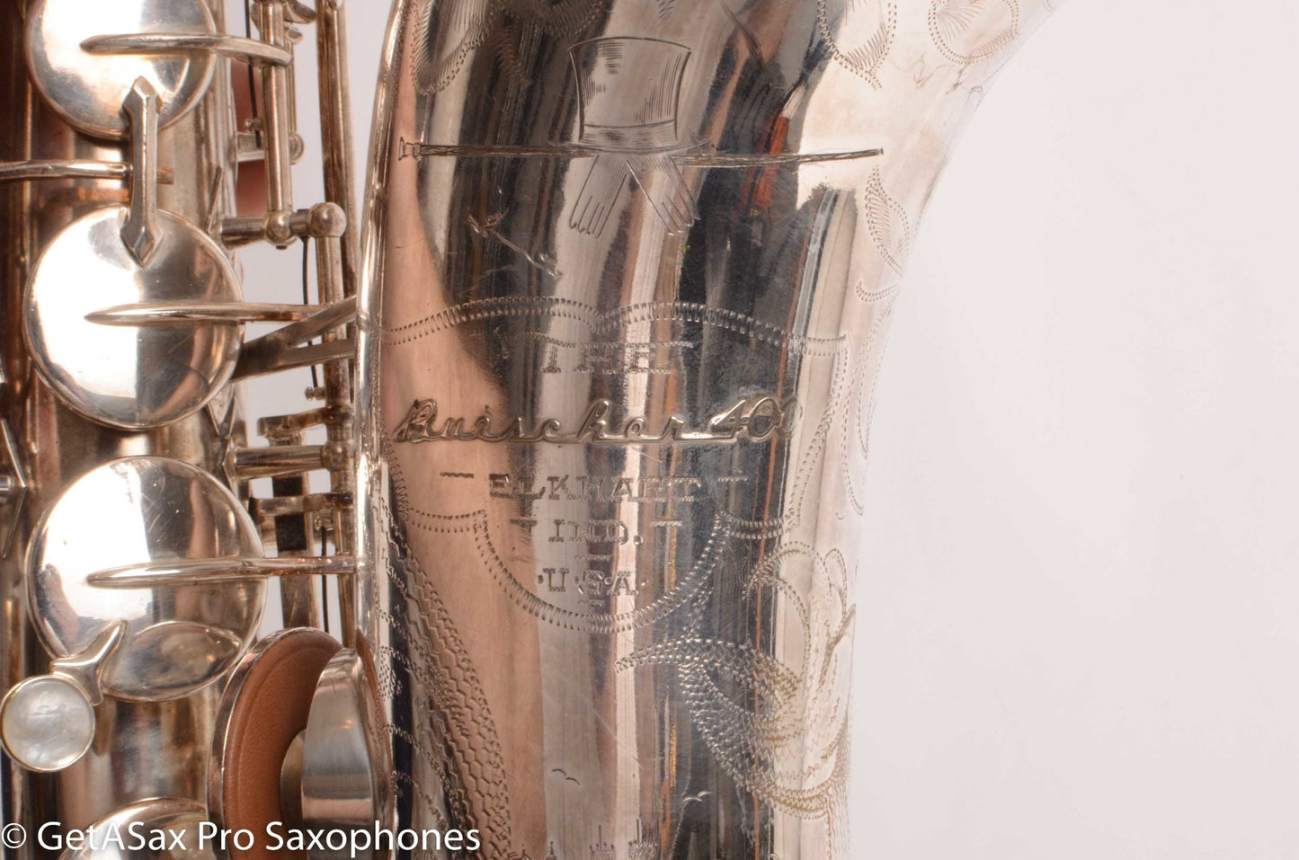 Buescher Top Hat and Cane Tenor Original Silver Plate Super Rare 356387