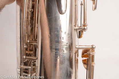 Buescher Top Hat and Cane Tenor Original Silver Plate Super Rare 356387