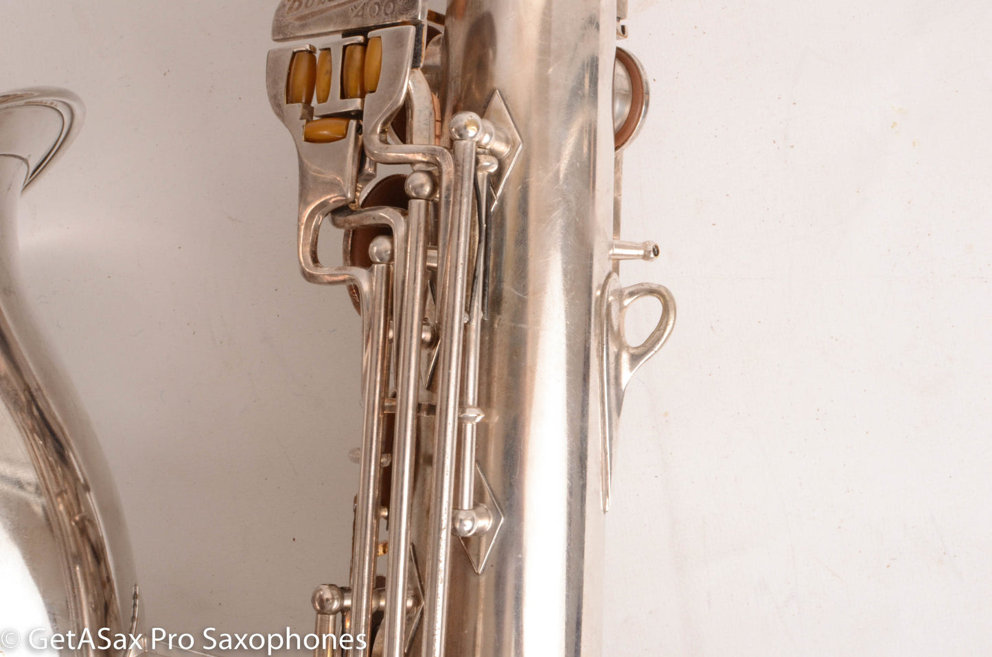 Buescher Top Hat and Cane Tenor Original Silver Plate Super Rare 356387