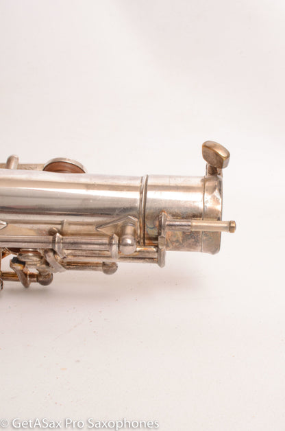 Buescher Top Hat and Cane Tenor Original Silver Plate Super Rare 356387