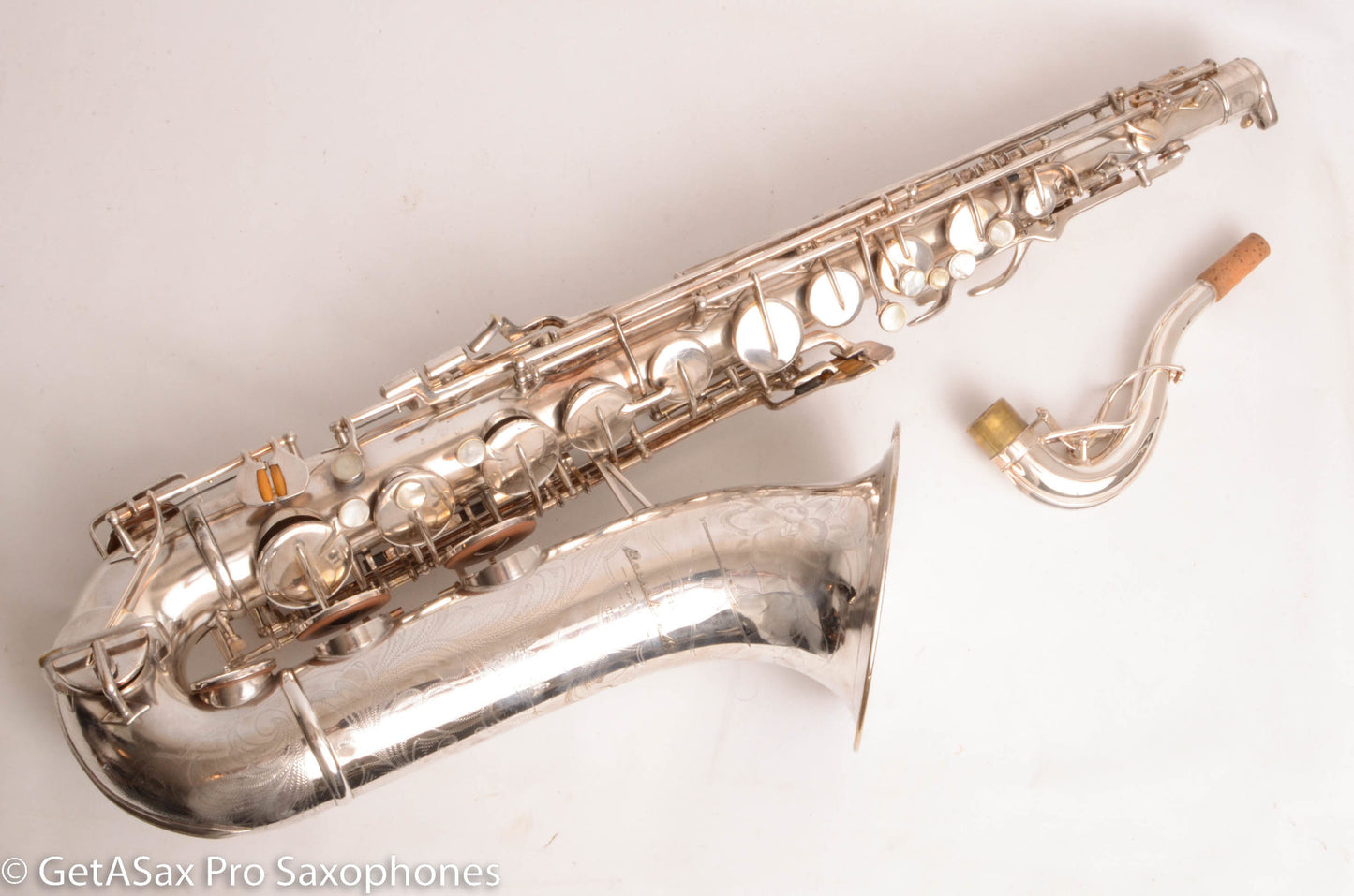 Buescher Top Hat and Cane Tenor Original Silver Plate Super Rare 356387